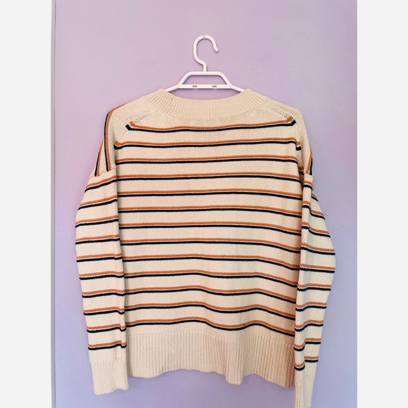 Madewell Brownstone Side-Button Sweater in Stripe - Picture 8 of 9